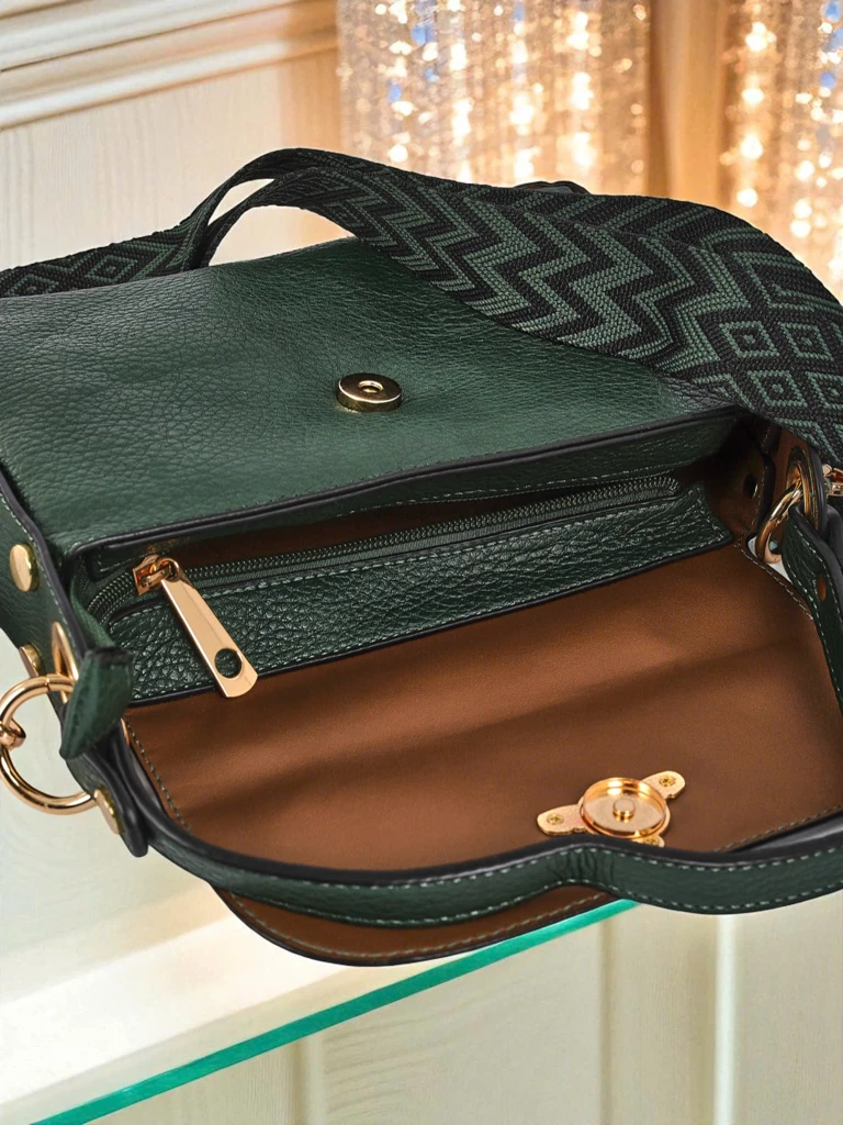 Aurelia Verde – ženska torbica iz ekološkega usnja z okrasjem