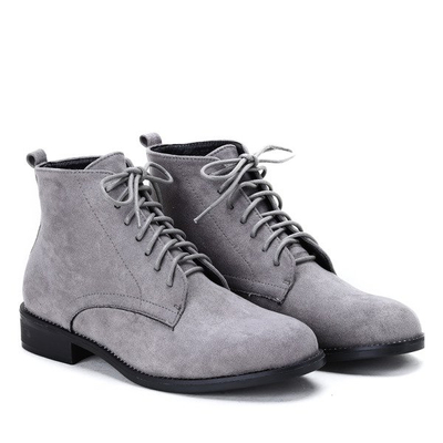 Szare botki sznurowane Noel- Obuwie