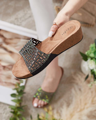 Royalfashion Dámske ažurové šľapky na podpätku Lecissa