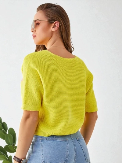 Royalfashion Bavlnený krátky sveter pre ženy s motýlikmi
