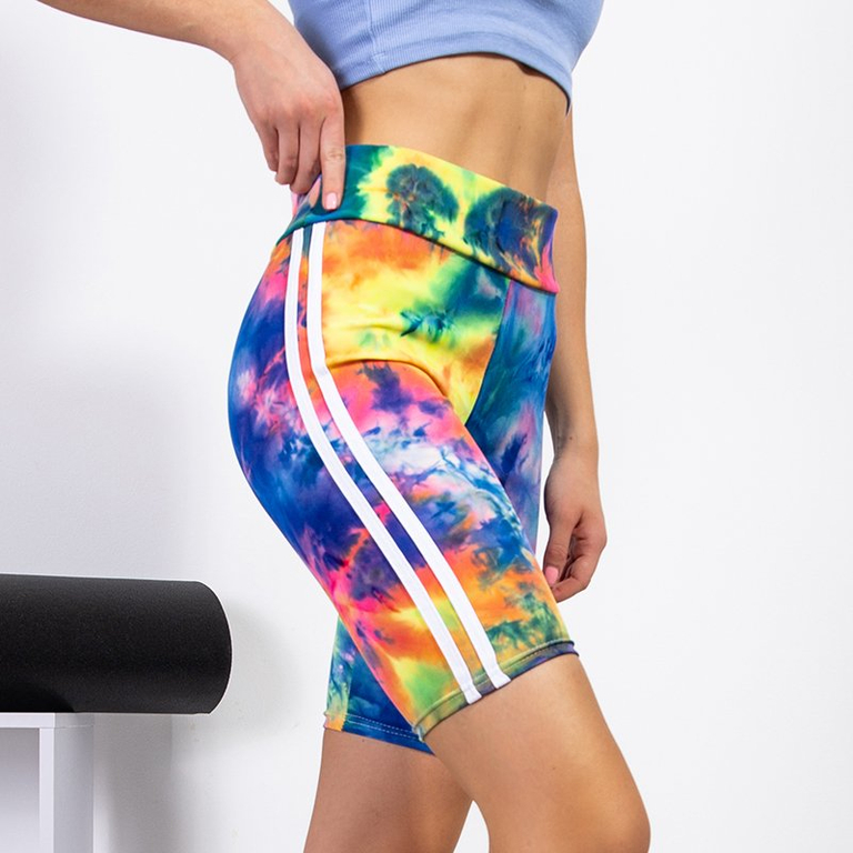 Dámske cyklistické šortky z tmavomodrej viazanky na farbenie - Oblečenie