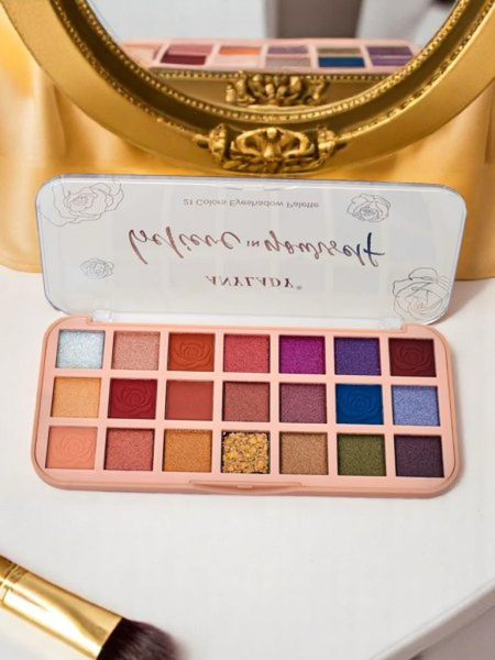 ANYLADY Paleta 21 očných tieňov s trblietavým a matným efektom Glamour Color&Nude