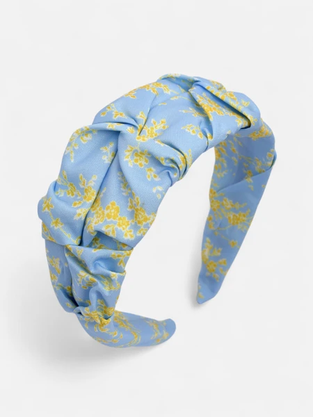 Royalfashion Naglavna obroba za lase z nabiranjem in potiskom