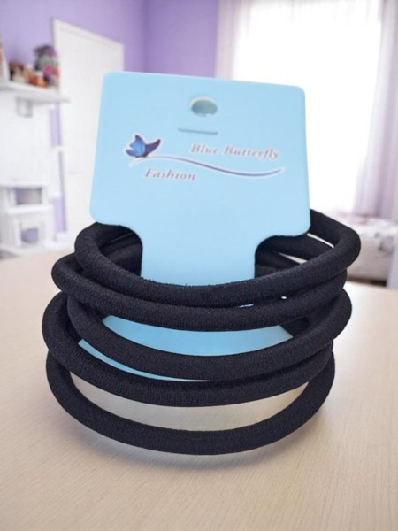 Royalfashion Sada 5 čiernych gumičiek do vlasov Nero