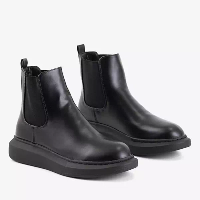 OUTLET Čierne dámske čižmy na platforme Fabriano - Obuv