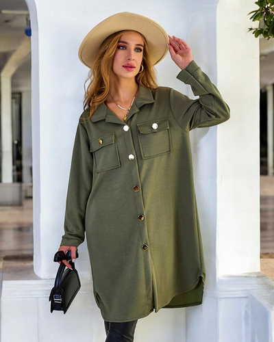 Royalfashion Dámsky kabát košeľového typu