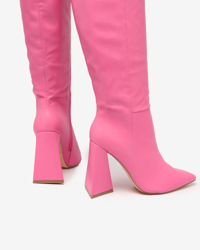 Royalfashion Fuchsia dámske čižmy na trojitom podpätku Lebrabi
