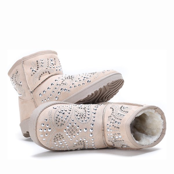 Beżowe mukluki z dżetami Elliot- Obuwie