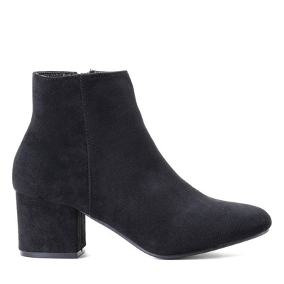Czarne botki na wyższym słupku Lyanna- Obuwie