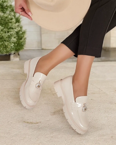 Royalfashion Dámske lakované mokasíny Bemies