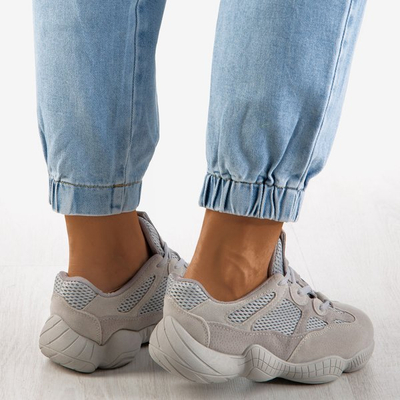 Šedé dámske tenisky s hrubou podrážkou Crisscross - Obuv