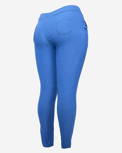 Modré dámske tegingové nohavice PLUS SIZE- Oblečenie