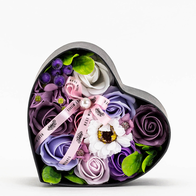 Flowerbox fialové kvety v krabičke - Doplnky