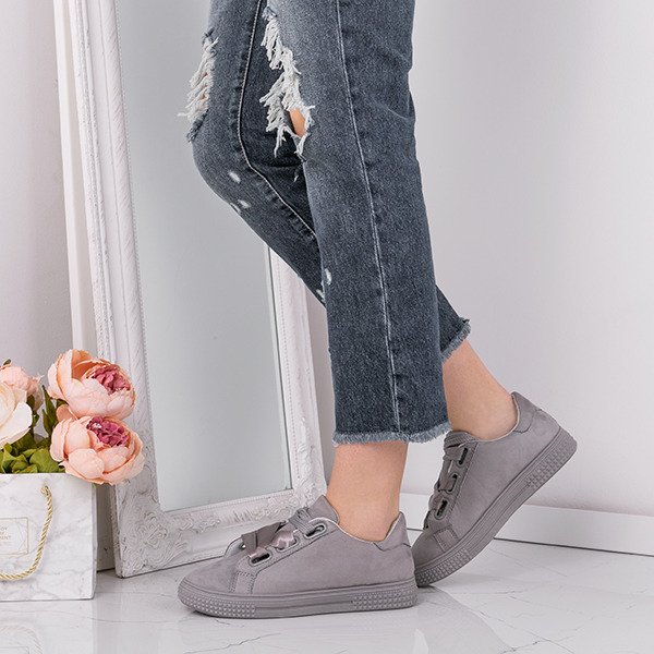 Szare sportowe tenisówki Affina - Obuwie