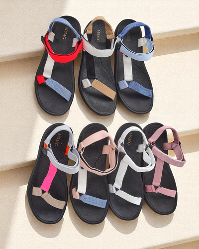 Dámske modré látkové sandále Ojo- Obuv