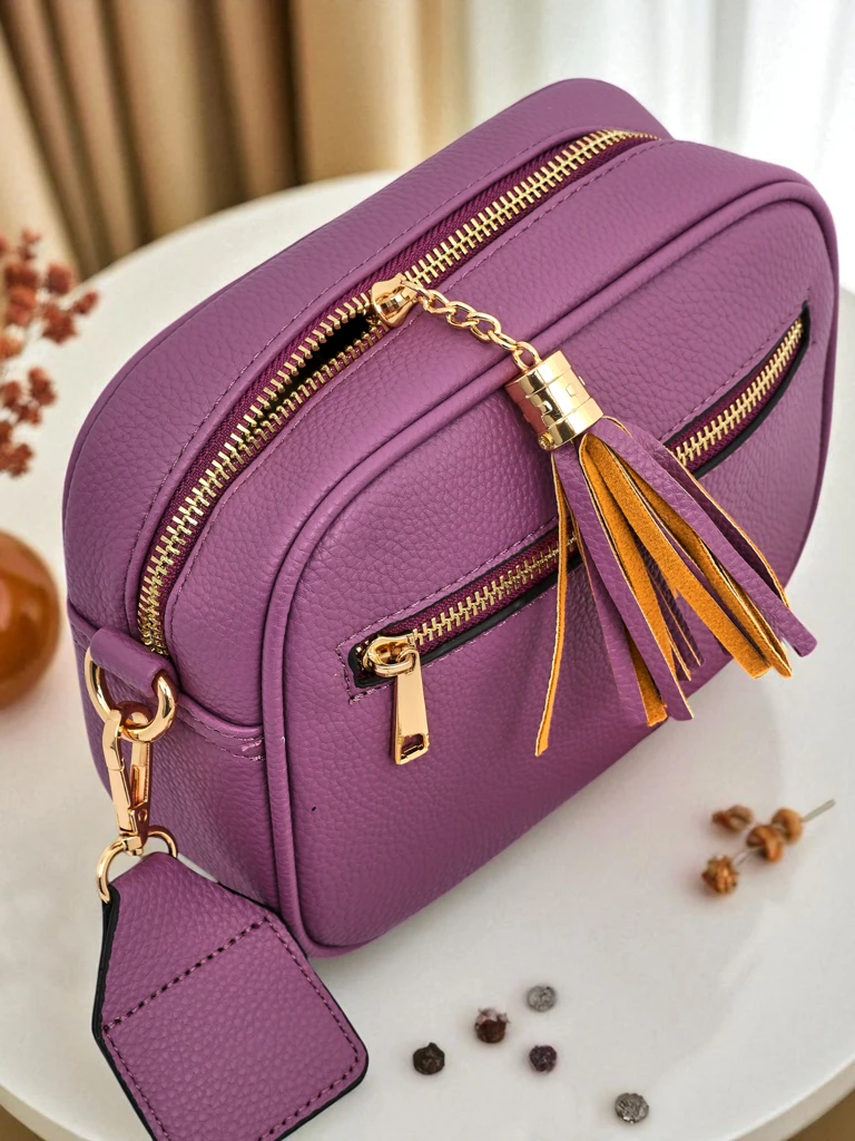 Royalfashion Mala ženska torbica iz eko usnja s pisanim pasom Kovi Lace