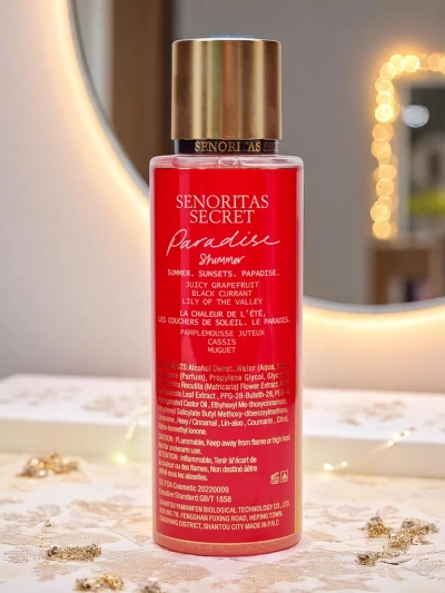 Senoritas Secret Body Mist Paradise Shimmer s trblietkami