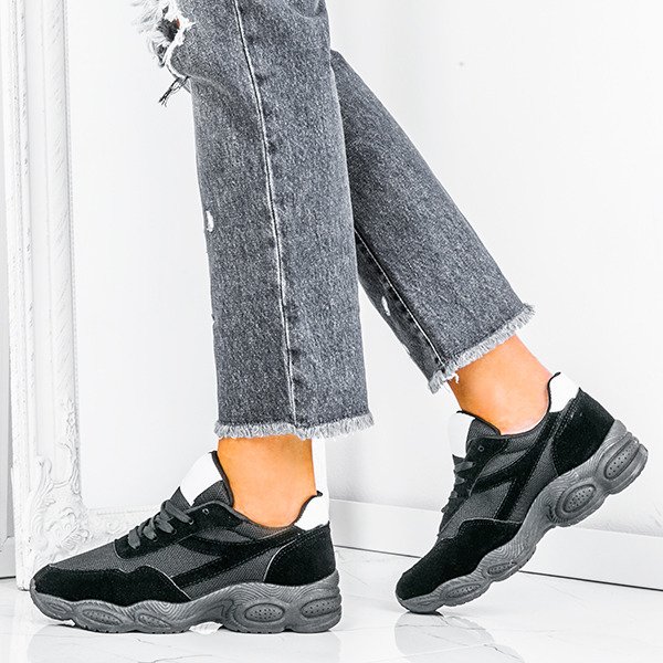 Čierna športová obuv s vysokou podrážkou Faith - Obuv