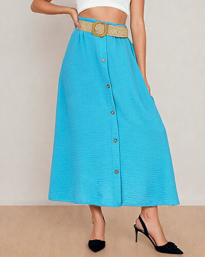 Royalfashion Dámska midi sukňa s opaskom