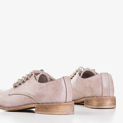 Svetloružové dámske topánky s dekoráciou Kasaki - Obuv