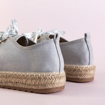 Šedé dámske tenisky a'la espadrilles Naoko - Topánky