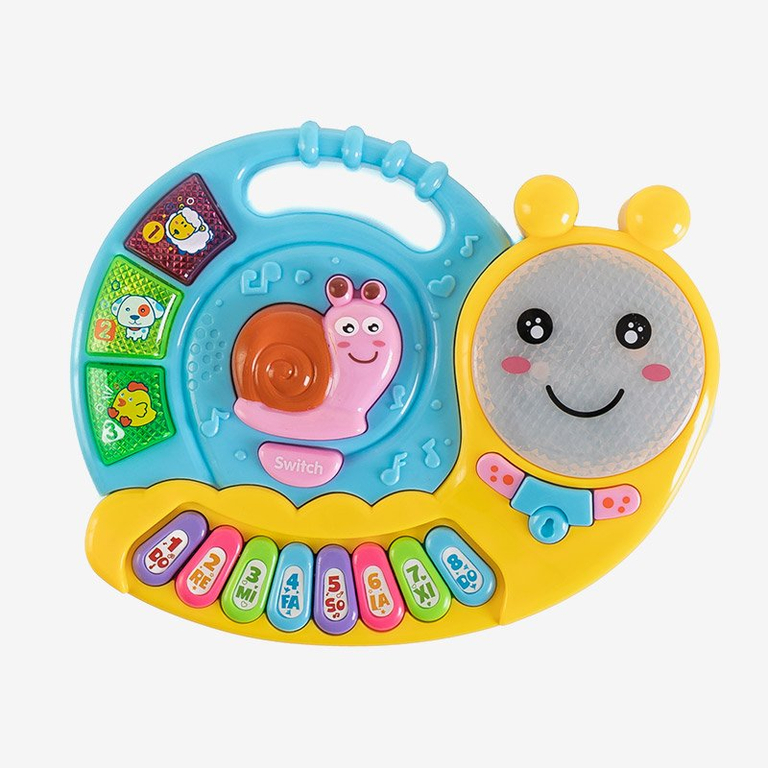 Modrá interaktívna hračka pre slimáka na klavír pre deti - Hračky