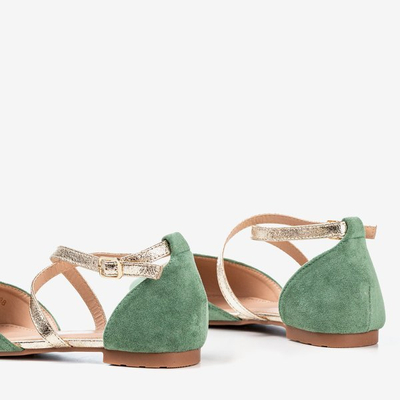 Zelené dámske ploché baleríny Vosia - Obuv