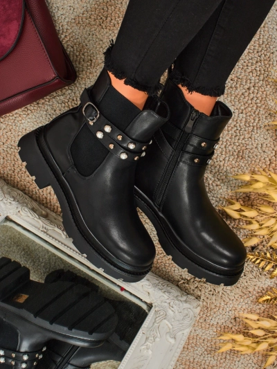 Visoki ženski gležnarji iz eko usnja Pearl Mist