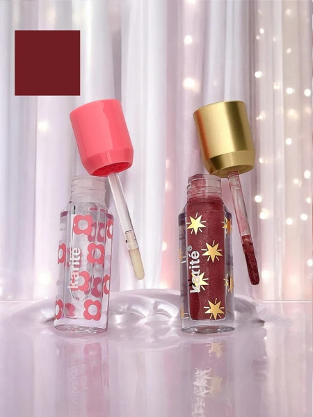 Bleščilo z bleščicami in brezbarvno bleščilo 2v1 Fiercely Red