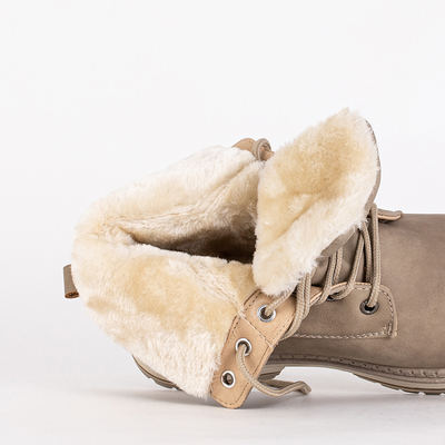 Dámske béžové matné čižmy Misqa- Obuv