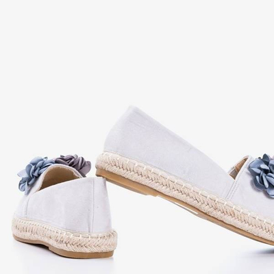 Šedé espadrily s květinami Fandi - Obuv 1
