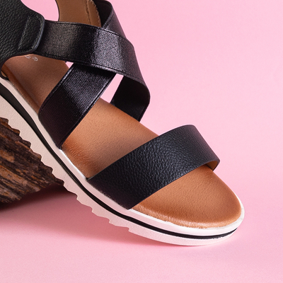 Čierne dámske sandále bez zapínania Fiturino - Obuv