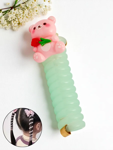 Royalfashion Gumička do vlasov pružinka s medvedíkom Teddy Twist
