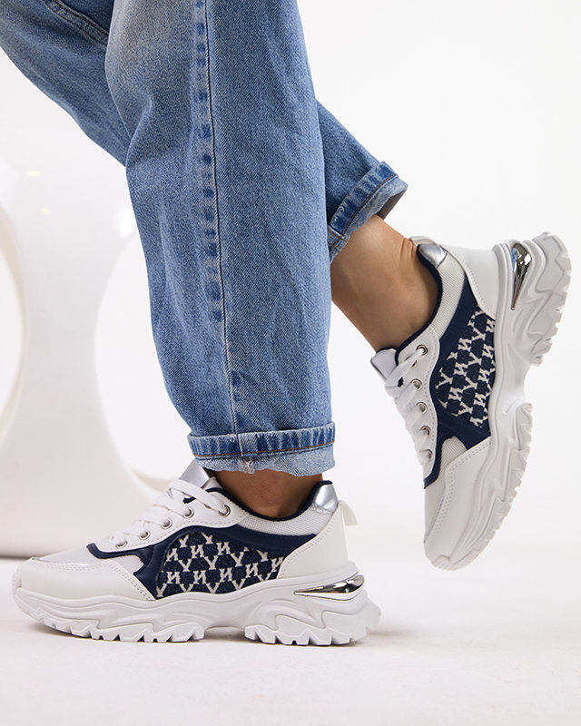 Biele a tmavomodré dámske športové tenisky Umikatu - Obuv