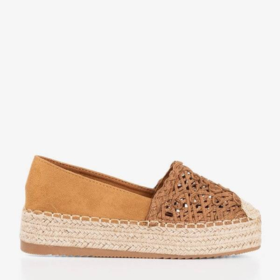 OUTLET Hnedé espadrilky na platforme Lepusa - Obuv