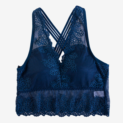 Tmavomodrá čipkovaná podprsenka z brilette - Spodné prádlo