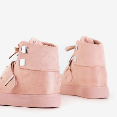 Ružové dámske tenisky na vnútornom klinovom podpätku s topánkami Primidi