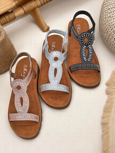 Royalfashion Dámske sandále Ava Shine s ozdobnými remienkami
