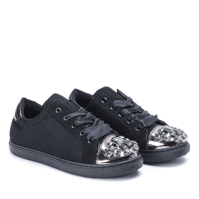Emilyana Black Cubic Zirconia Sneakers - Obuv