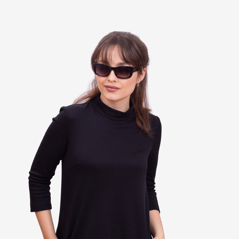 Dámske čierne tenké slnečné okuliare - doplnky