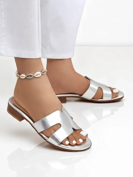 Royalfashion Ženski natikači s ploskim podplatom SilverEase