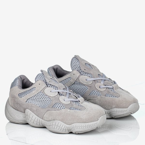 Šedé dámske tenisky s hrubou podrážkou Crisscross - Obuv