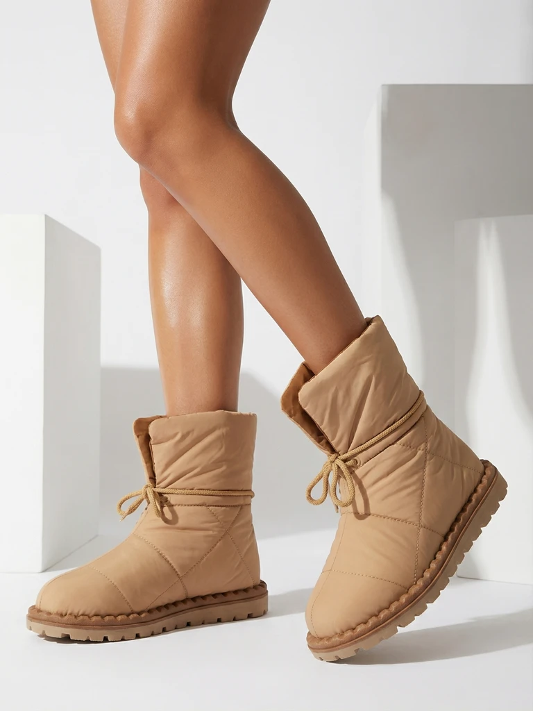 Royalfashion Dámske snehové čižmy v hnedej farbe Nevonsis