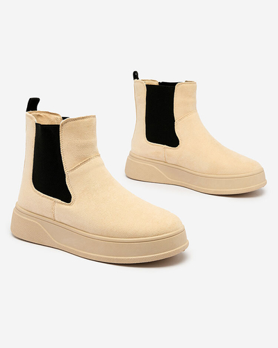 Royalfashion Béžové dámske čižmy a'la snow boots Uteris
