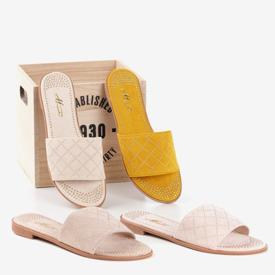 Béžové žabky se zlatými tryskami Billi - Obuv 1