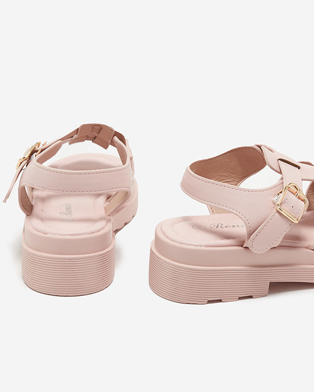 Royalfashion Ružové dámske sandále na hrubšej podrážke Gacino