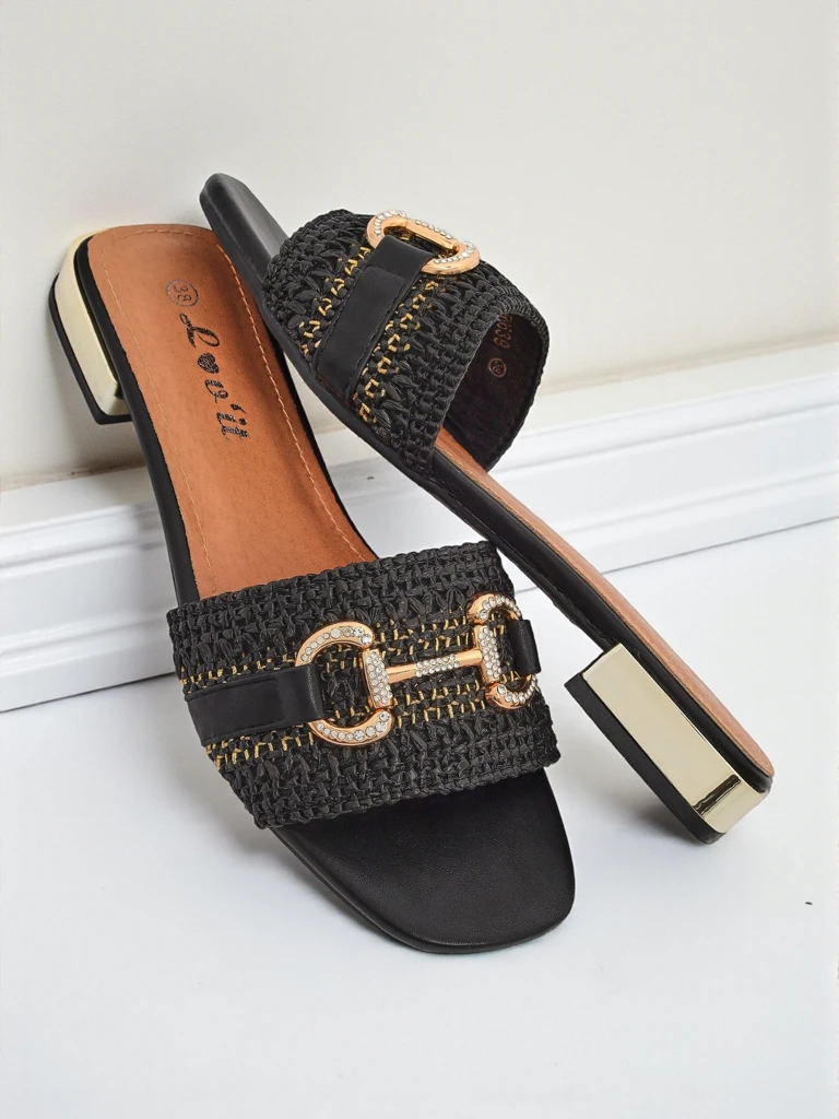 Royalfashion Ženski pleteni natikači z okrasjem Aeterna