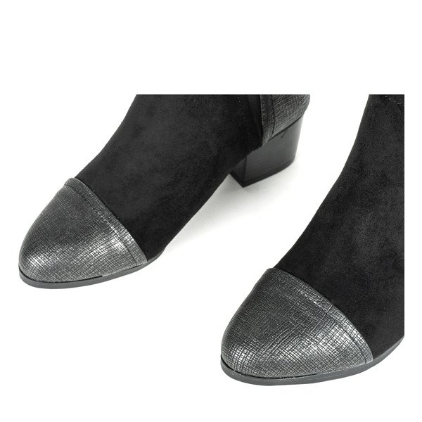 Čierne čižmy na nízkom podpätku Michigan - Obuv