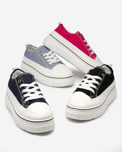 OUTLET Modro-šedé dámske tenisky na platforme Veritar - Obuv