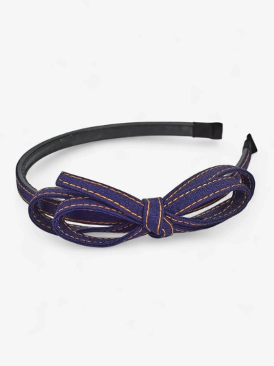 Royalfashion čelenka s mašľou v denim štýle